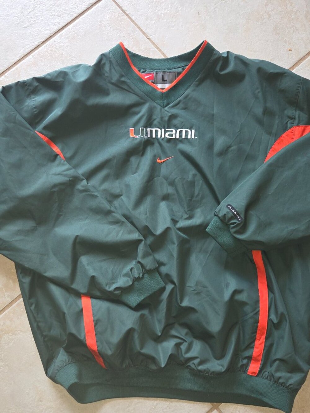 VTG University of Miami Hurricanes (L) Jacket Windbreaker NCAA Nike Pullover Y2K